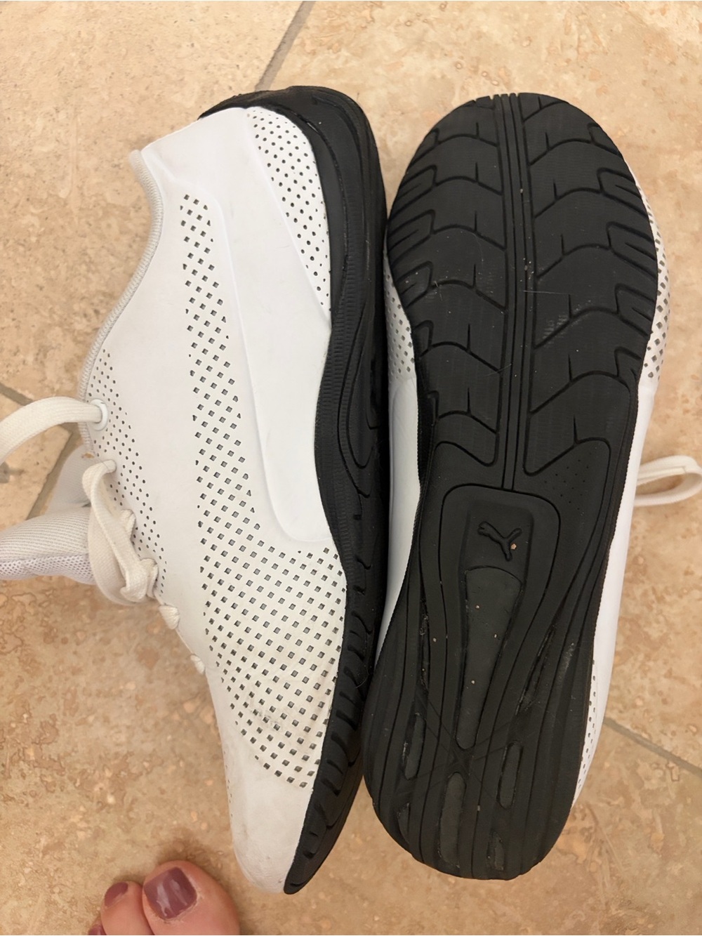 Puma Women’s White Perforated Lace-Up Athletic Sneakers